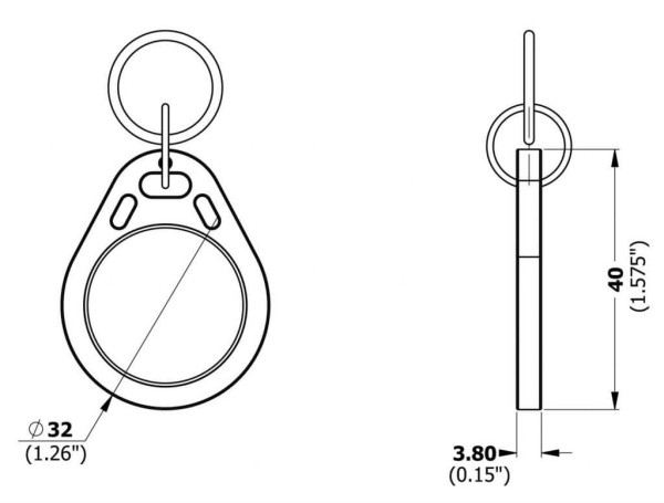 Key fob for furniture locks